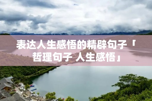 表达人生感悟的精辟句子「哲理句子 人生感悟」