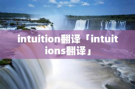 intuition翻译「intuitions翻译」 intuition翻译「intuitions翻译」