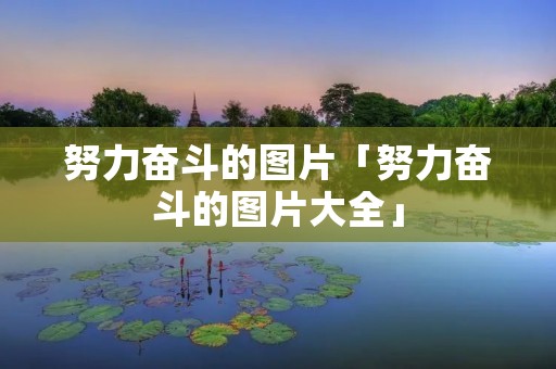 努力奋斗的图片「努力奋斗的图片大全」