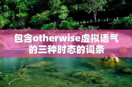 包含otherwise虚拟语气的三种时态的词条