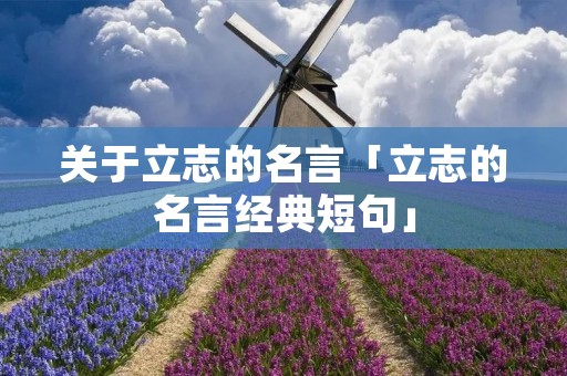 关于立志的名言「立志的名言经典短句」