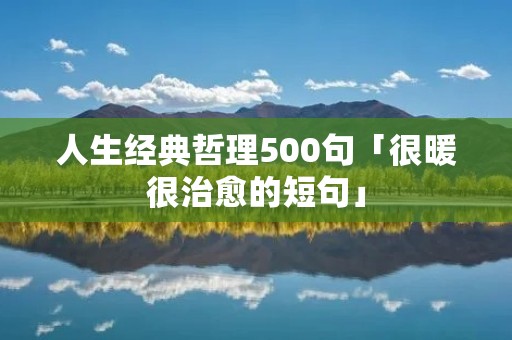 人生经典哲理500句「很暖很治愈的短句」