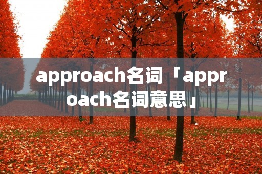 approach名词「approach名词意思」 approach名词「approach名词意思」