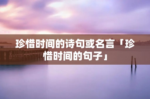 珍惜时间的诗句或名言「珍惜时间的句子」
