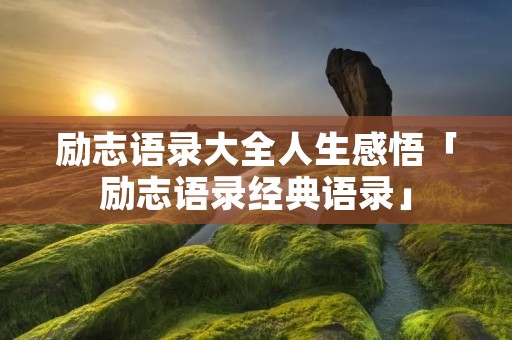 励志语录大全人生感悟「励志语录经典语录」 励志语录大全人生感悟「励志语录经典语录」