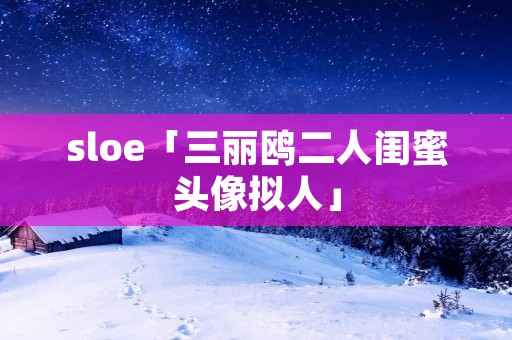 sloe「三丽鸥二人闺蜜头像拟人」 sloe「三丽鸥二人闺蜜头像拟人」