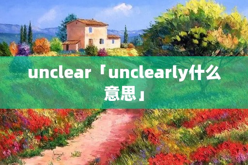 unclear「unclearly什么意思」