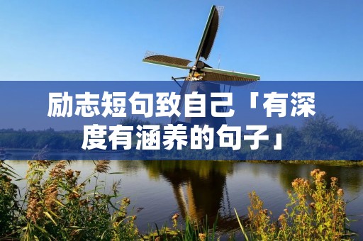 励志短句致自己「有深度有涵养的句子」