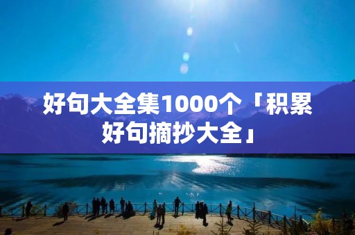 好句大全集1000个「积累好句摘抄大全」