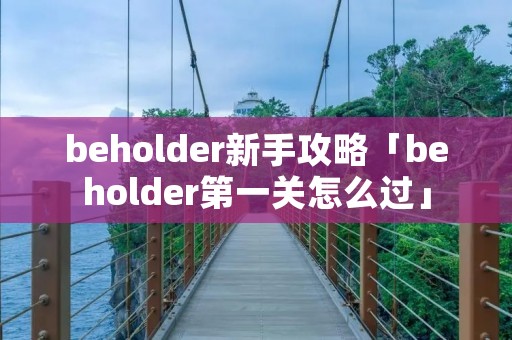 beholder新手攻略「beholder第一关怎么过」