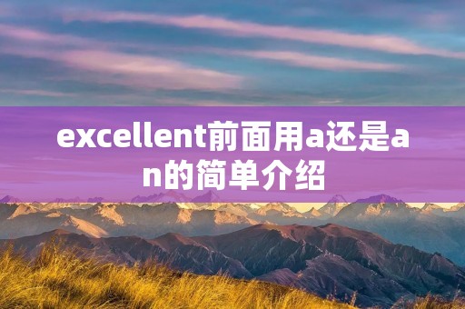 excellent前面用a还是an的简单介绍 excellent前面用a还是an的简单介绍