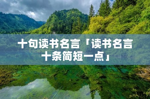 十句读书名言「读书名言十条简短一点」