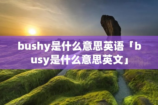 bushy是什么意思英语「busy是什么意思英文」