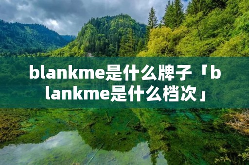blankme是什么牌子「blankme是什么档次」