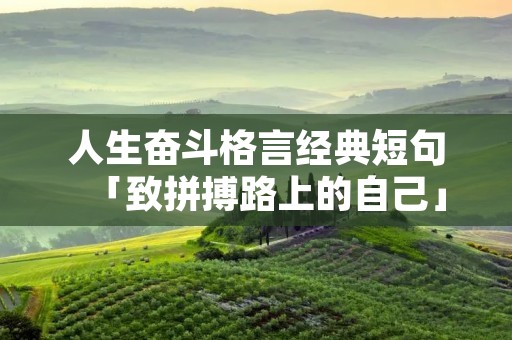 人生奋斗格言经典短句「致拼搏路上的自己」