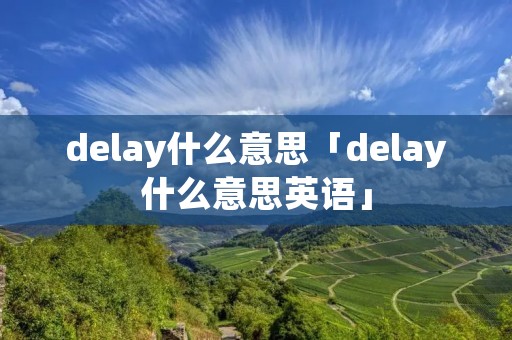 delay什么意思「delay什么意思英语」