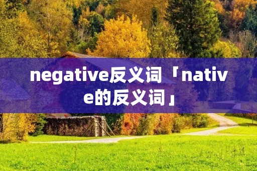 negative反义词「native的反义词」 negative反义词「native的反义词」
