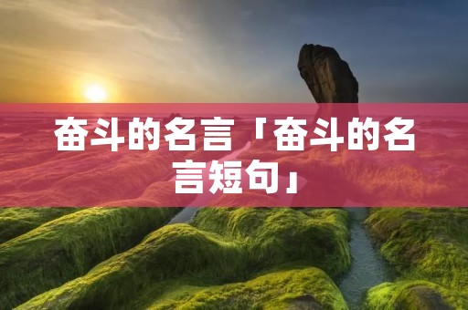 奋斗的名言「奋斗的名言短句」