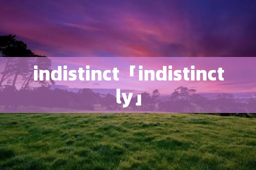 indistinct「indistinctly」