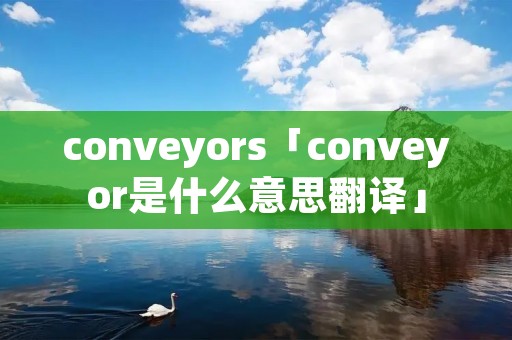 conveyors「conveyor是什么意思翻译」