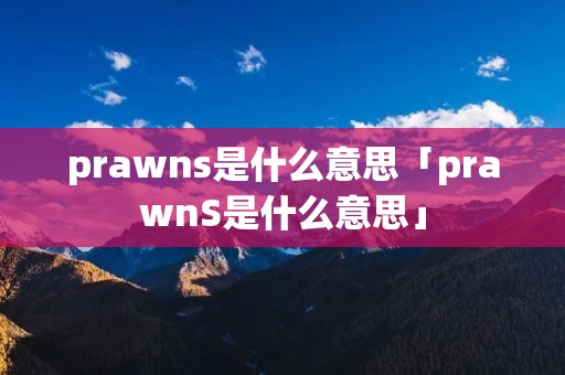 prawns是什么意思「prawnS是什么意思」