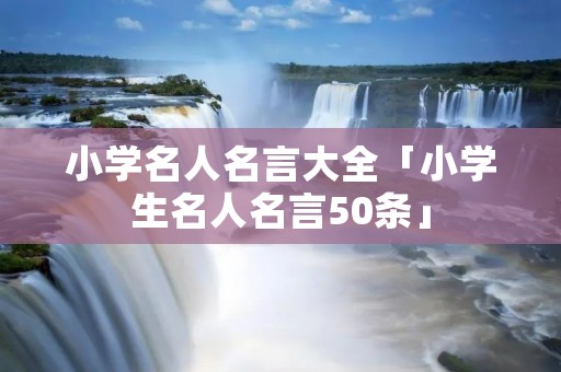 小学名人名言大全「小学生名人名言50条」