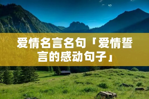 爱情名言名句「爱情誓言的感动句子」