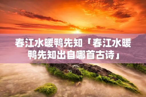 春江水暖鸭先知「春江水暖鸭先知出自哪首古诗」