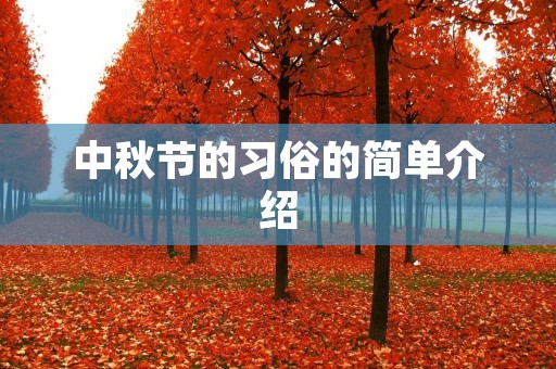 中秋节的习俗的简单介绍