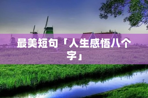 最美短句「人生感悟八个字」
