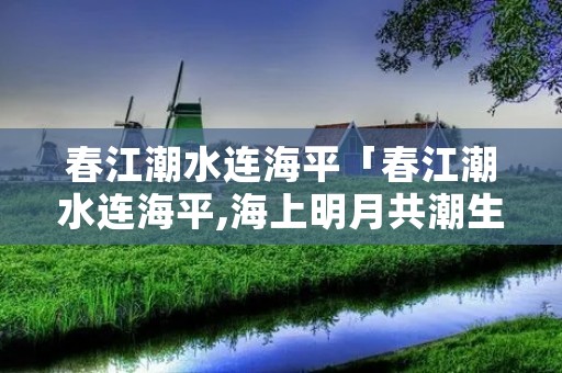 春江潮水连海平「春江潮水连海平,海上明月共潮生」