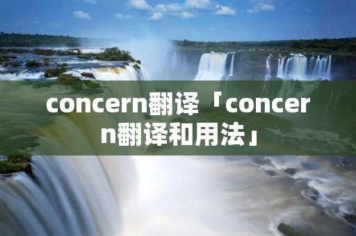 concern翻译「concern翻译和用法」