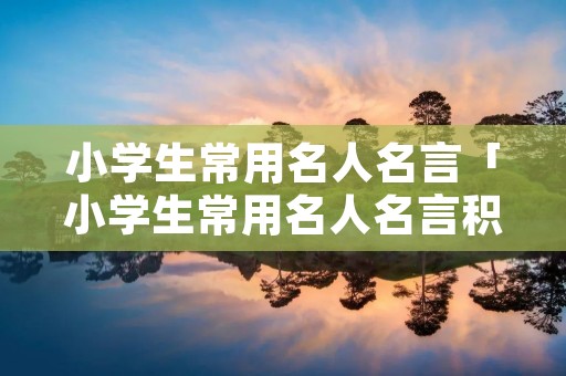 小学生常用名人名言「小学生常用名人名言积累」