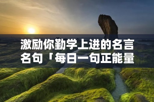 激励你勤学上进的名言名句「每日一句正能量」