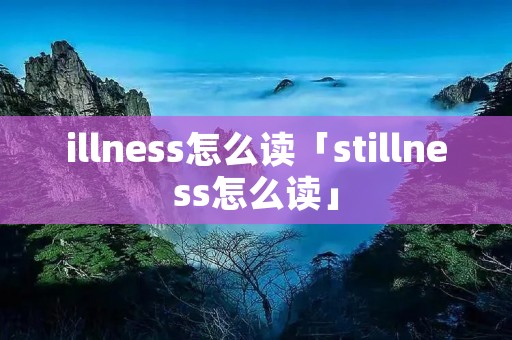 illness怎么读「stillness怎么读」