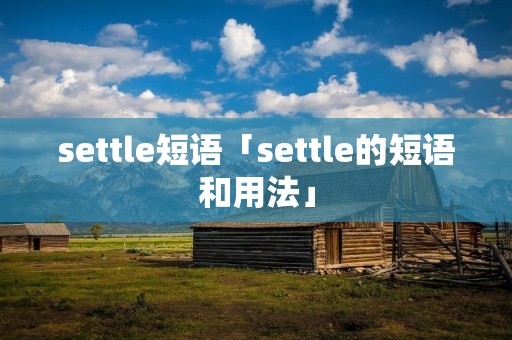 settle短语「settle的短语和用法」