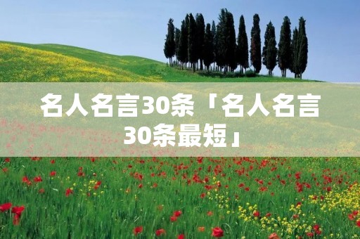 名人名言30条「名人名言30条最短」