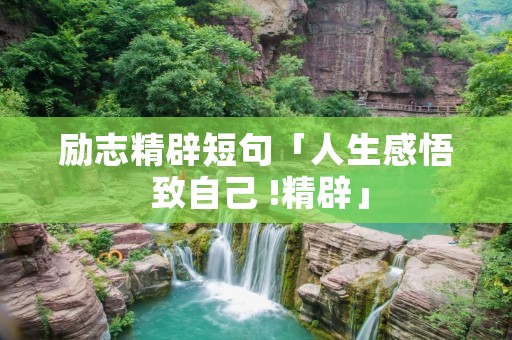 励志精辟短句「人生感悟 致自己 !精辟」 励志精辟短句「人生感悟 致自己 !精辟」