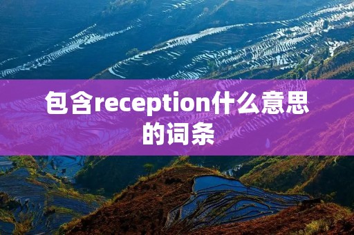包含reception什么意思的词条 包含reception什么意思的词条