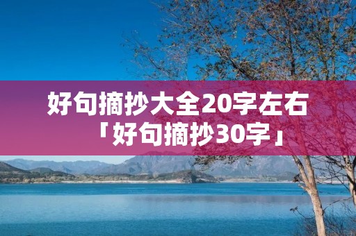 好句摘抄大全20字左右「好句摘抄30字」