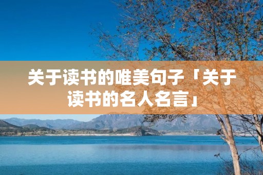 关于读书的唯美句子「关于读书的名人名言」
