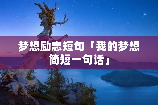梦想励志短句「我的梦想简短一句话」