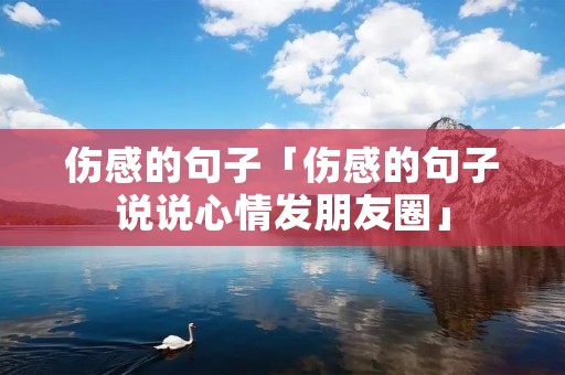 伤感的句子「伤感的句子说说心情发朋友圈」