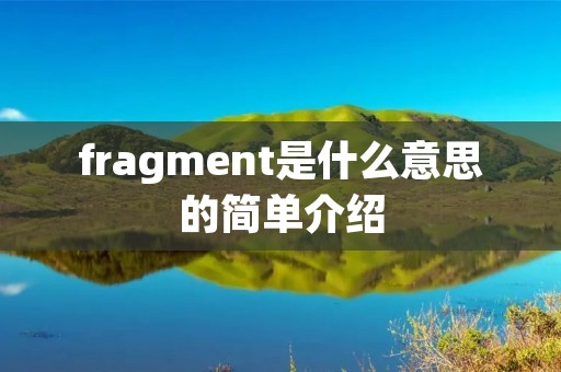 fragment是什么意思的简单介绍