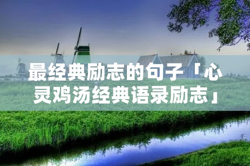 最经典励志的句子「心灵鸡汤经典语录励志」