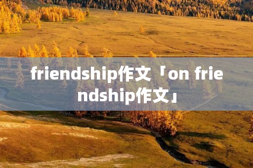 friendship作文「on friendship作文」