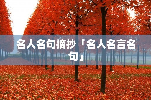 名人名句摘抄「名人名言名句」