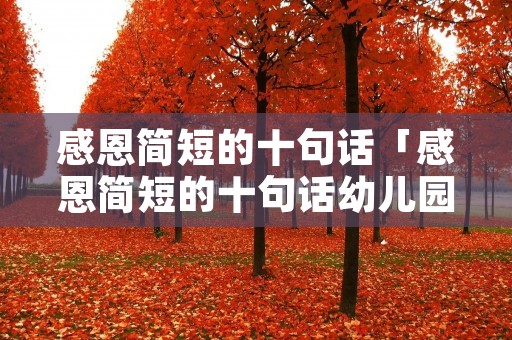 感恩简短的十句话「感恩简短的十句话幼儿园」