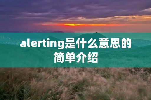 alerting是什么意思的简单介绍