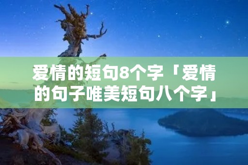 爱情的短句8个字「爱情的句子唯美短句八个字」